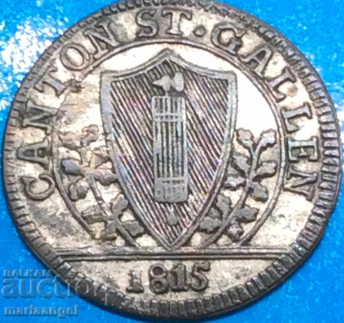 Elveția 1 batzen 1815 cantonul St. Gallen argint foarte rar - 6 Elveția 1 batzen 1815 cantonul St. Gallen argint foarte rar - 6