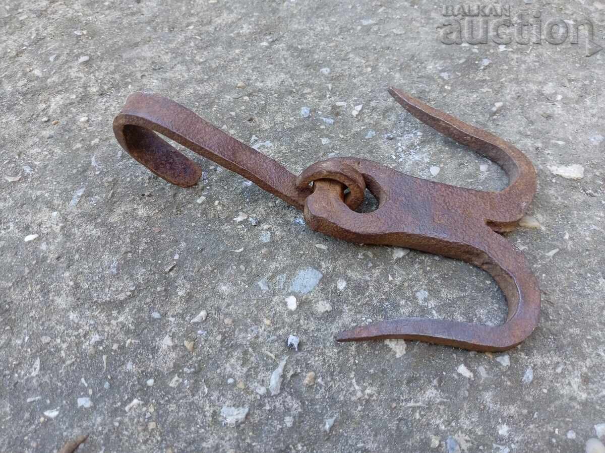 Auction  Antique forged hook, claw, anchor