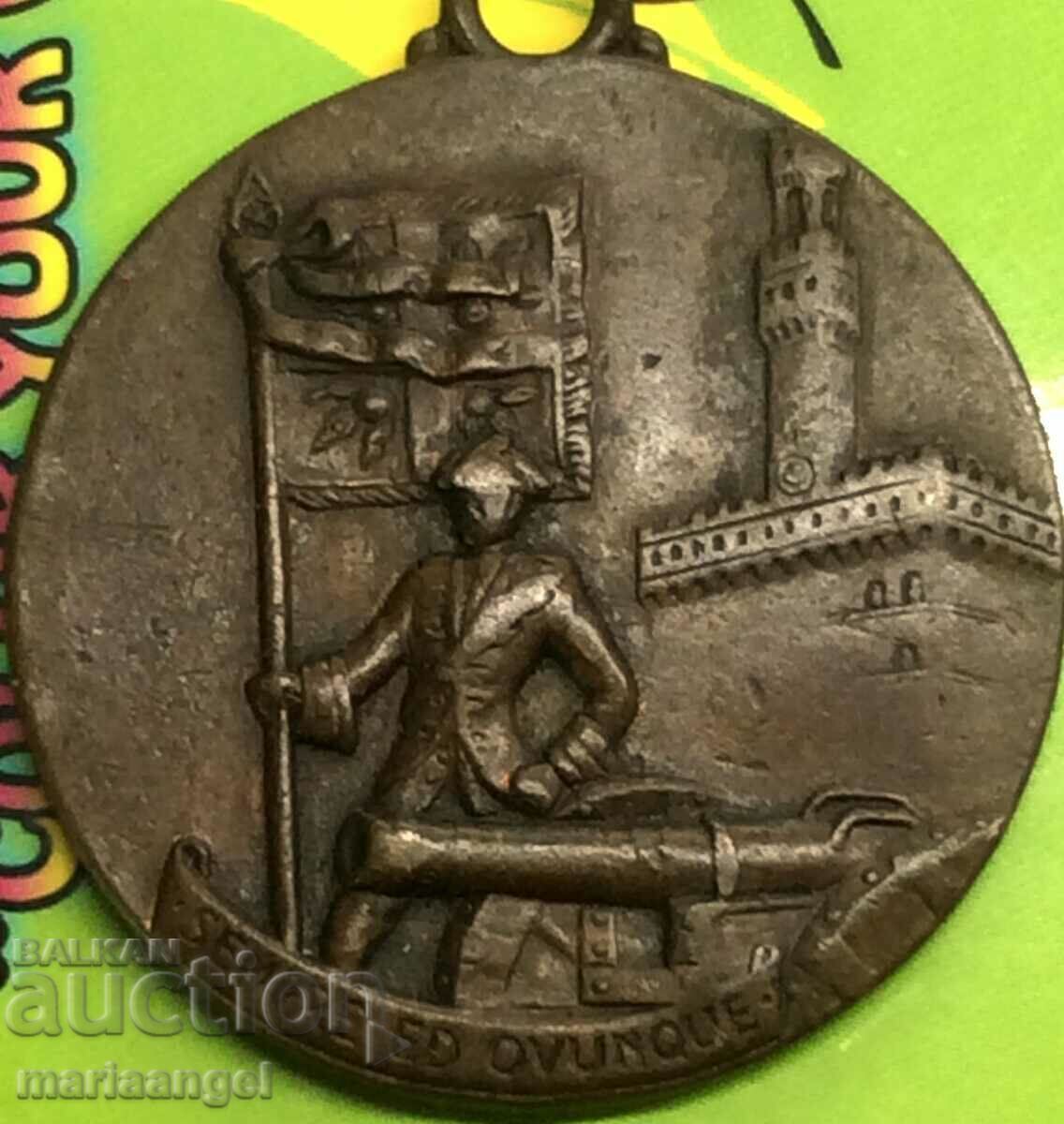 Δημοπρασία 1956 Ιταλικό μετάλλιο "Εθνικό Συνέδριο Πυροβολικού" Φλωρεντία