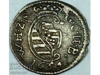 1 Kreuzer 1654 Germany Saxony Wilhelm IV New Weimar