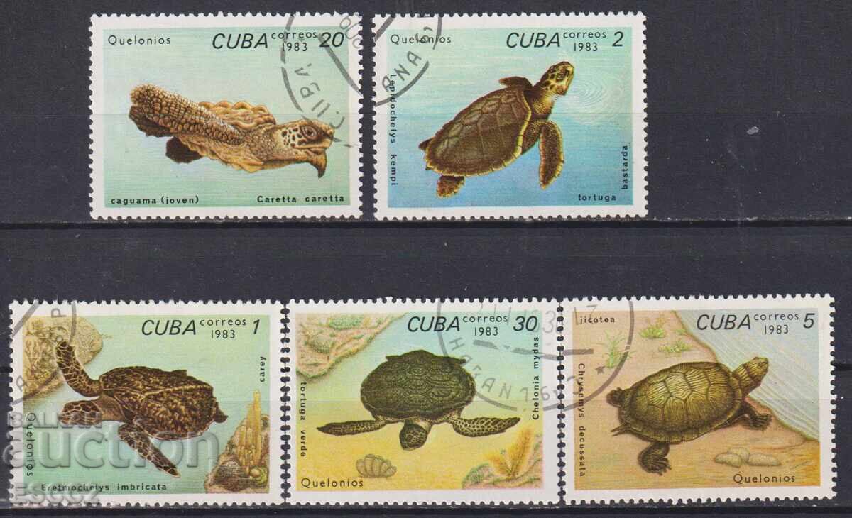 Σφραγισμένες γραμματόσημες Φαύνα Χελώνες 1983 από Κούβα