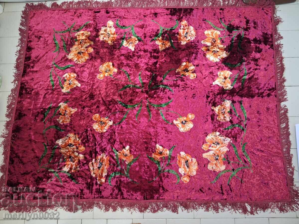 Πολύχρωμη κουβέρτα από βελούδο από την εποχή της Σοβιετικής Ένωσης (ΕΣΣΔ)