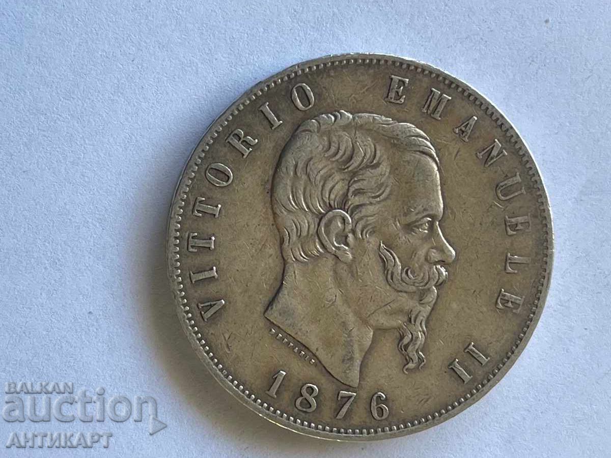 Italy Rare Silver Coin 5 Lire 1876 Silver with price 72.00 BGN | € 36.81 Italy Rare Silver Coin 5 Lire 1876 Silver with price 72.00 BGN | € 36.81