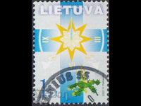 Timbrul poștal timbrat Festivalul cântecului și dansului 1993 din Letonia