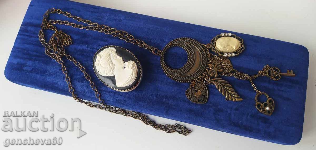 Broșă retro Camee și colier - 5 Broșă retro Camee și colier - 5