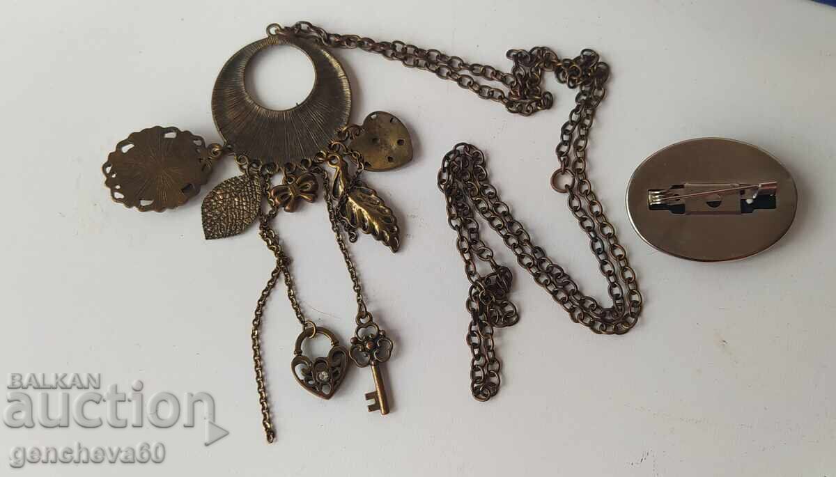 Ρετρό καρφίτσα Καμέο και κολιέ - 6