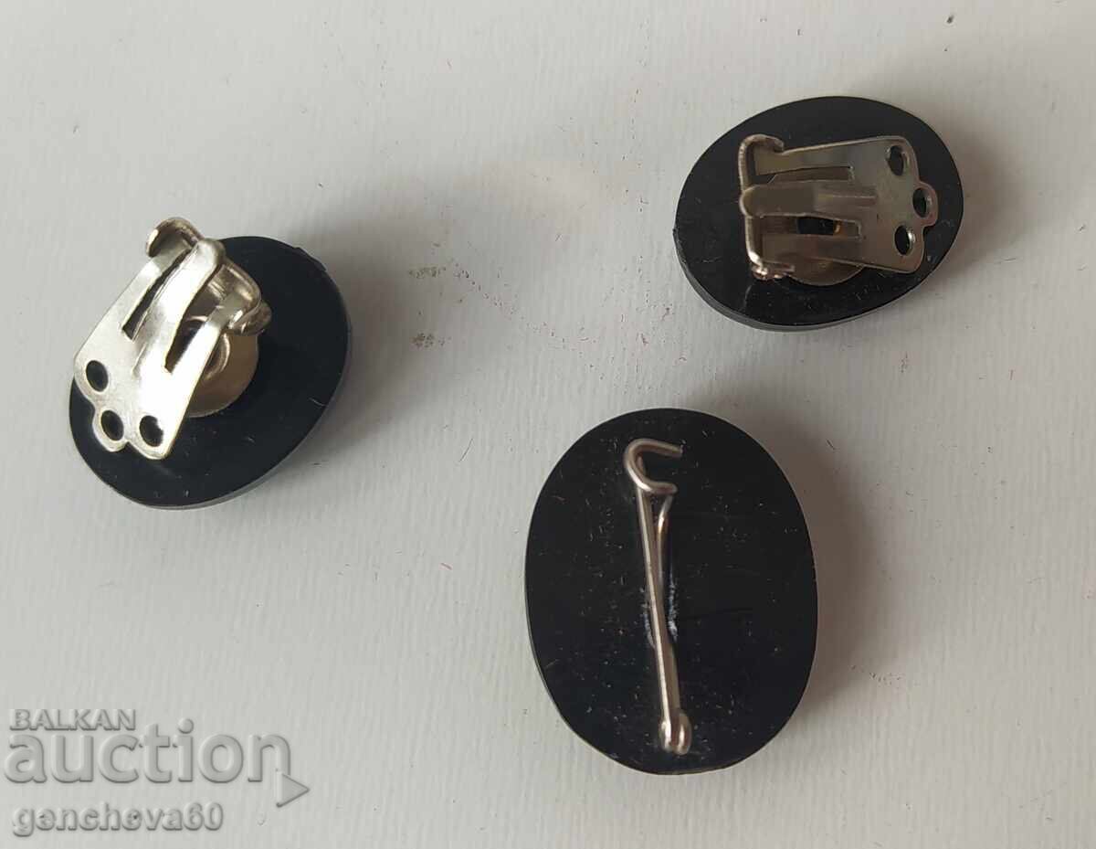 Σετ καρφίτσα και σκουλαρίκια Καμέο με τιμή 12.00 BGN | € 6.14