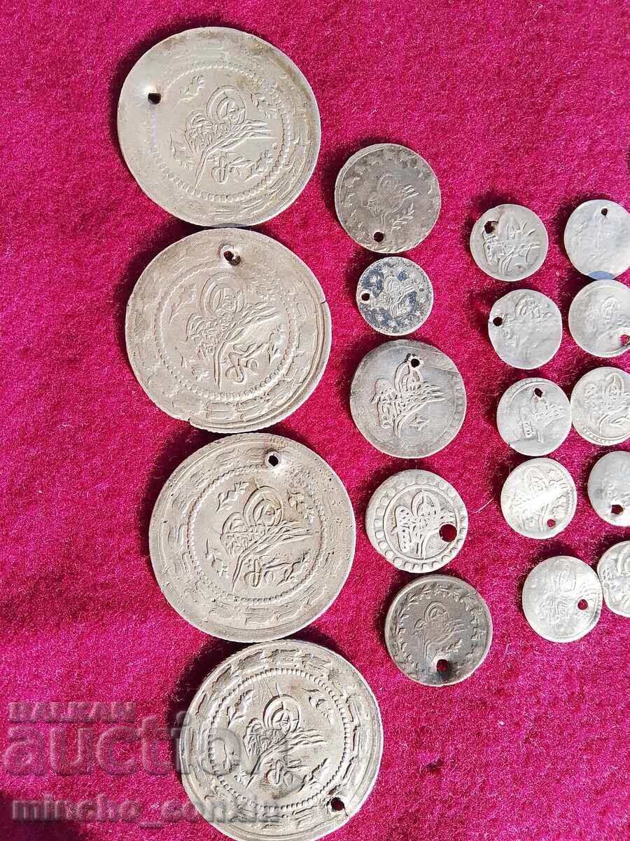 Οθωμανικά ασημένια νομίσματα συλλογή πεντάρια κόσμημα με τιμή 80.00 BGN | € 40.90 Οθωμανικά ασημένια νομίσματα συλλογή πεντάρια κόσμημα με τιμή 80.00 BGN | € 40.90