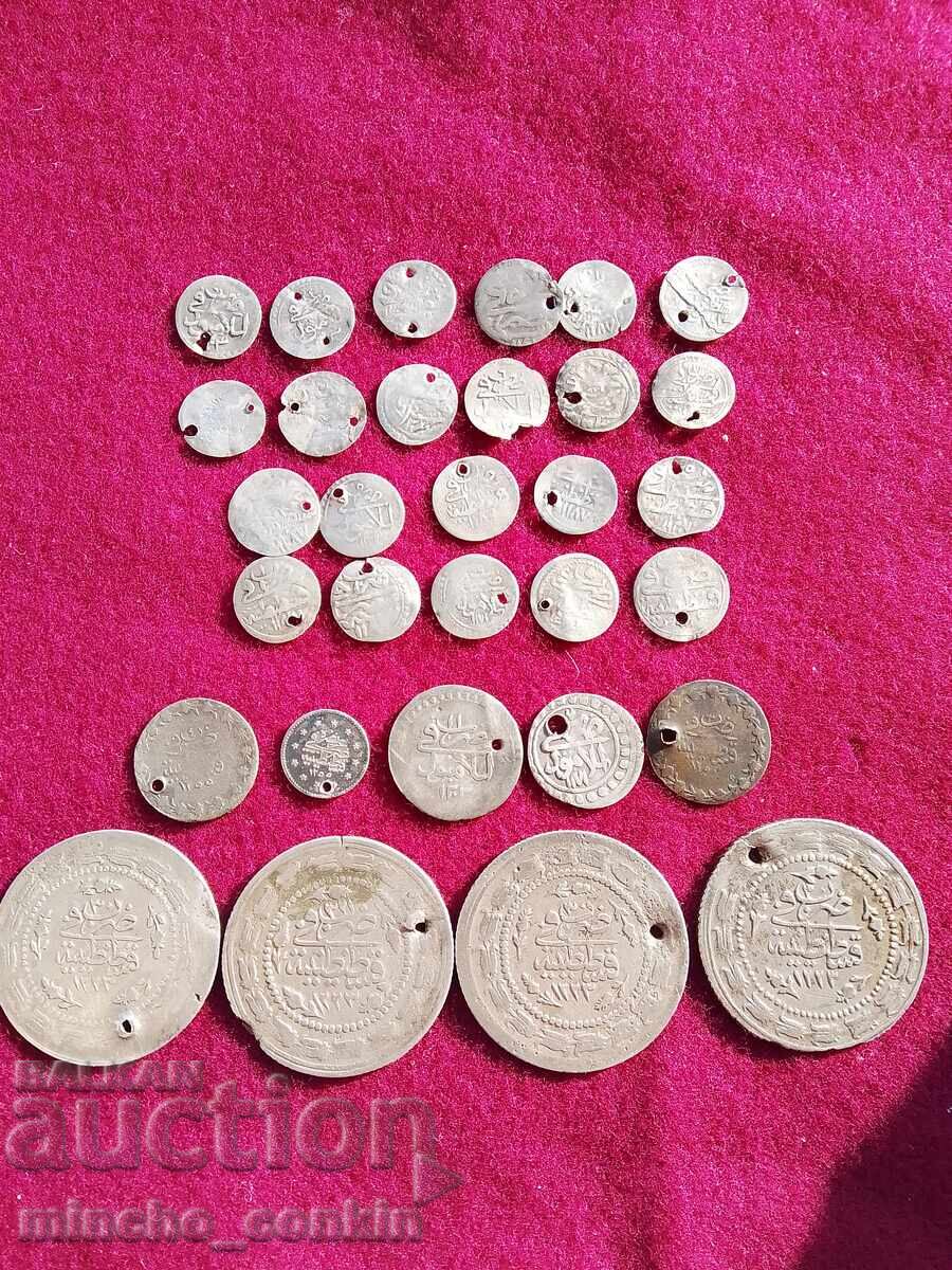Παράδοση Οθωμανικά ασημένια νομίσματα συλλογή πεντάρια κόσμημα Παράδοση Οθωμανικά ασημένια νομίσματα συλλογή πεντάρια κόσμημα