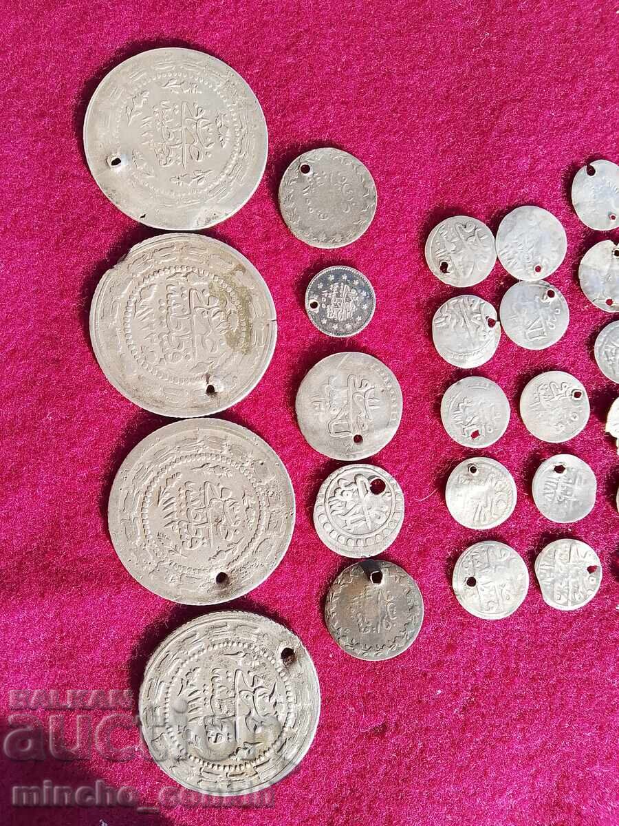 Οθωμανικά ασημένια νομίσματα συλλογή πεντάρια κόσμημα - 5 Οθωμανικά ασημένια νομίσματα συλλογή πεντάρια κόσμημα - 5