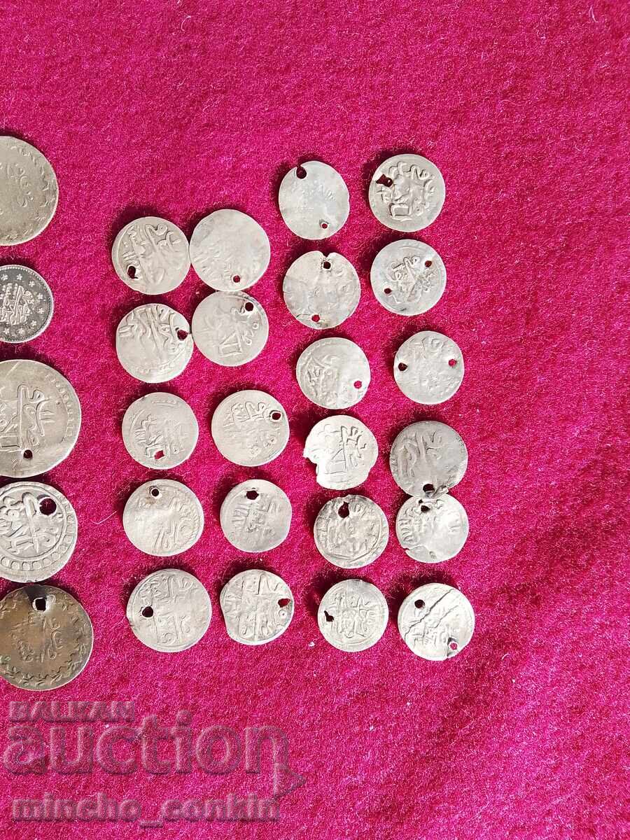 Οθωμανικά ασημένια νομίσματα συλλογή πεντάρια κόσμημα - 6 Οθωμανικά ασημένια νομίσματα συλλογή πεντάρια κόσμημα - 6