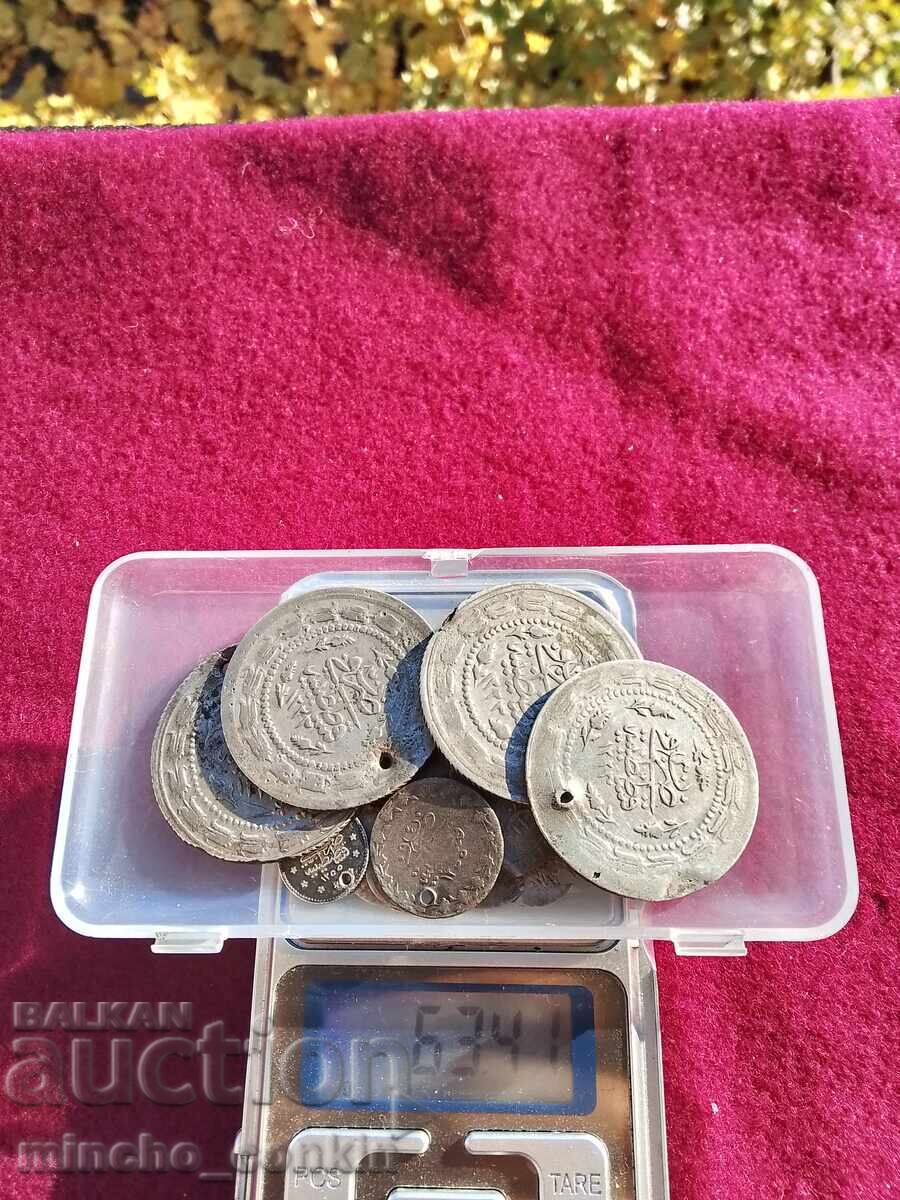 Οθωμανικά ασημένια νομίσματα συλλογή πεντάρια κόσμημα - 7 Οθωμανικά ασημένια νομίσματα συλλογή πεντάρια κόσμημα - 7