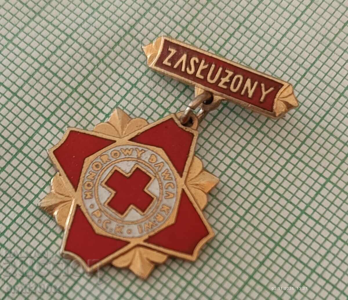 Σήμα Αξιότιμου Αιμοδότη Πολωνίας PCK με τιμή 8.00 BGN | € 4.09