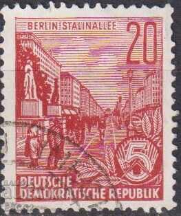 Σφραγισμένη γραμματόσημο Βερολίνο λεωφόρος Στάλιν 1957 Γερμανία Ανατολική Γερμανία Σφραγισμένη γραμματόσημο Βερολίνο λεωφόρος Στάλιν 1957 Γερμανία Ανατολική Γερμανία