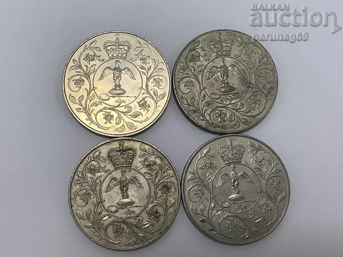 Auction  United Kingdom 25 Pence 1977 LOT 4 pieces
