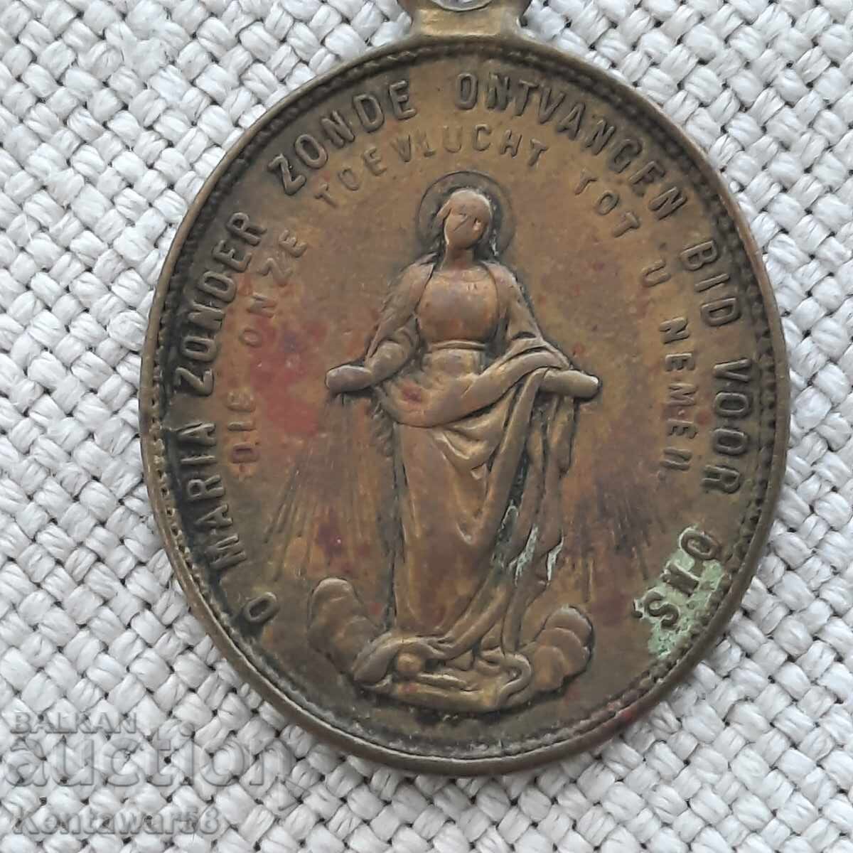 Auction  Antique Bronze Dutch Religious Pendant