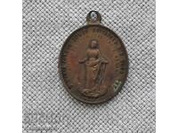 Medalion religios olandez vechi din bronz