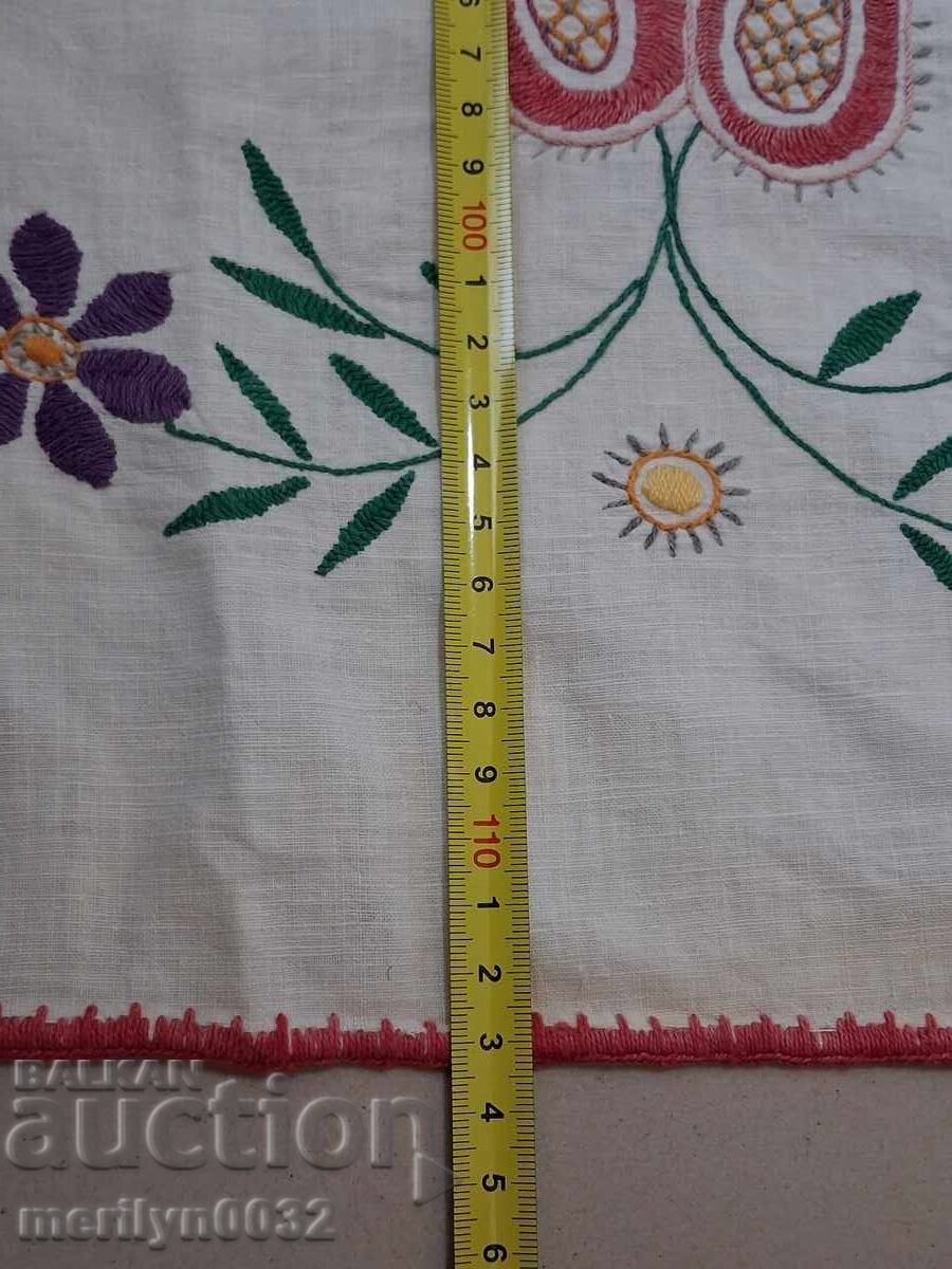 Старо  бродирана покривка мильо българска бродерия ковьор - 5