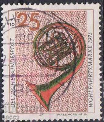 Timbrul poștal timbrat Muzică Instrument muzical 1973 Germania Timbrul poștal timbrat Muzică Instrument muzical 1973 Germania