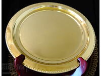 Бронзов поднос 32 см.,550 гр.,перлен релеф.