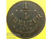 1/4 Kreuzer 1816 Austria B - Kremnitz Copper