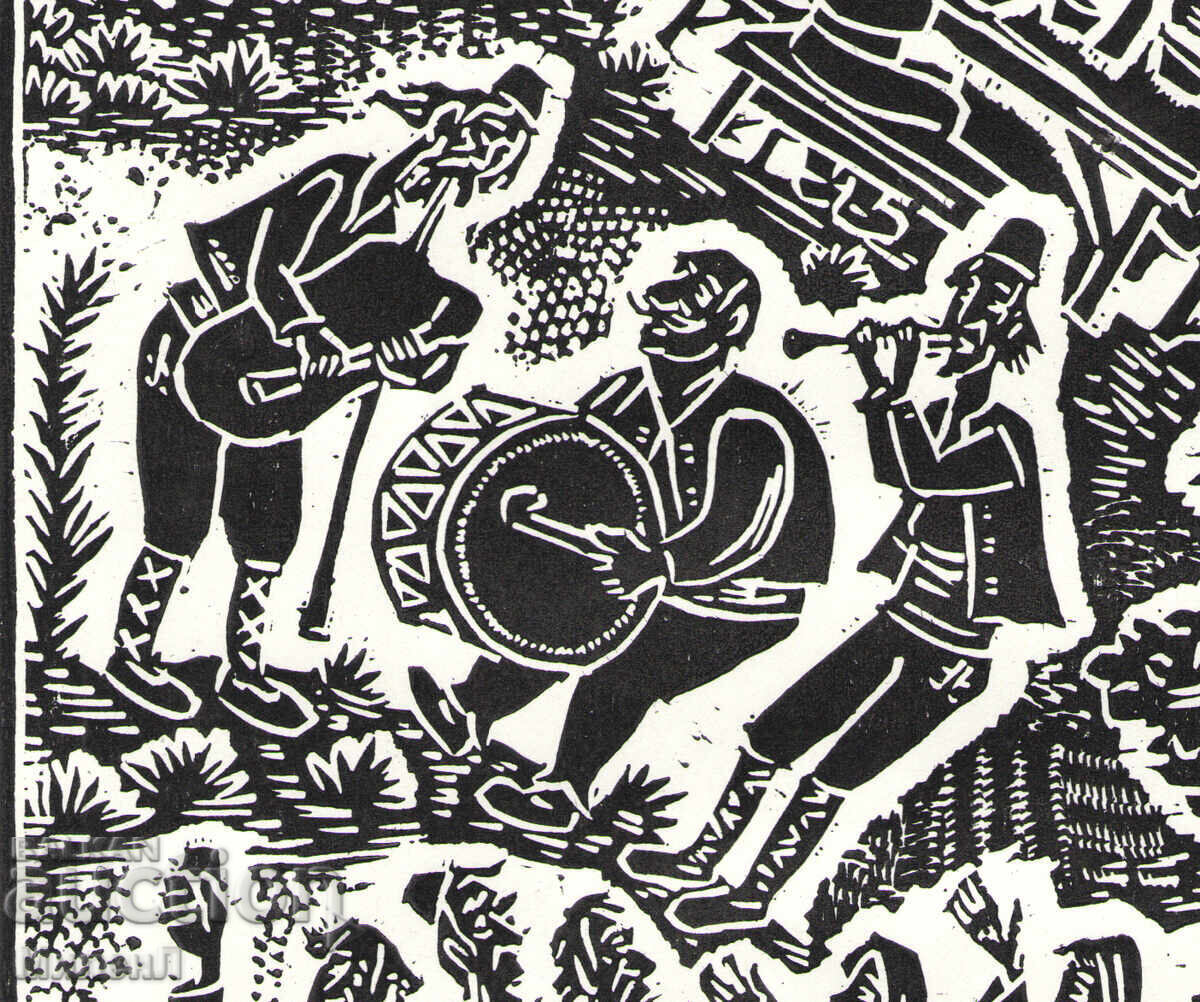 Linogravură umoristică de Tihon Zarezan - 5