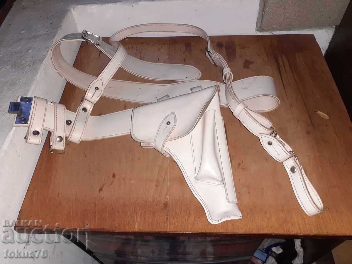 Παλαιός σοβιετικός αστυνομικός ιμάντας με πορτουπέι και θήκη - 6