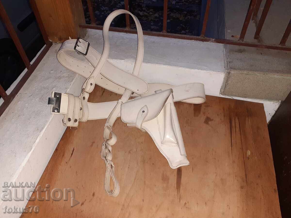 Παλαιός σοβιετικός αστυνομικός ιμάντας με πορτουπέι και θήκη - 7