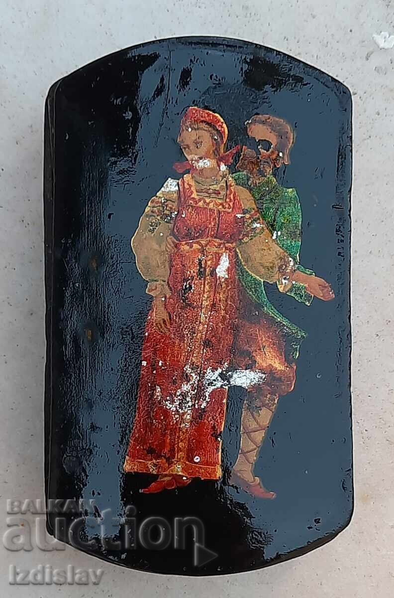 Auction  Antique Russian Box, Lacquer Painting, Original