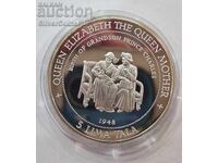 Silver 5 Tala Birth of Prince Charles 1995 Tokelau