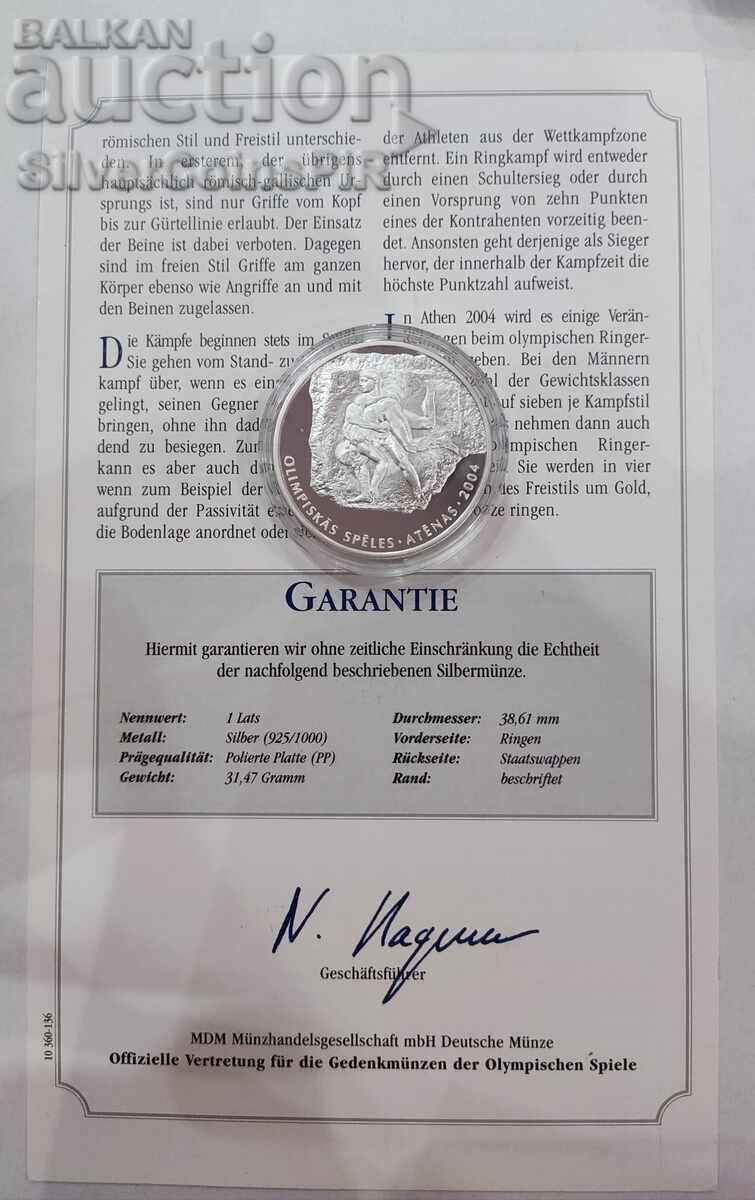 Silver 1 Lat Olympics 2002 Latvia - 7