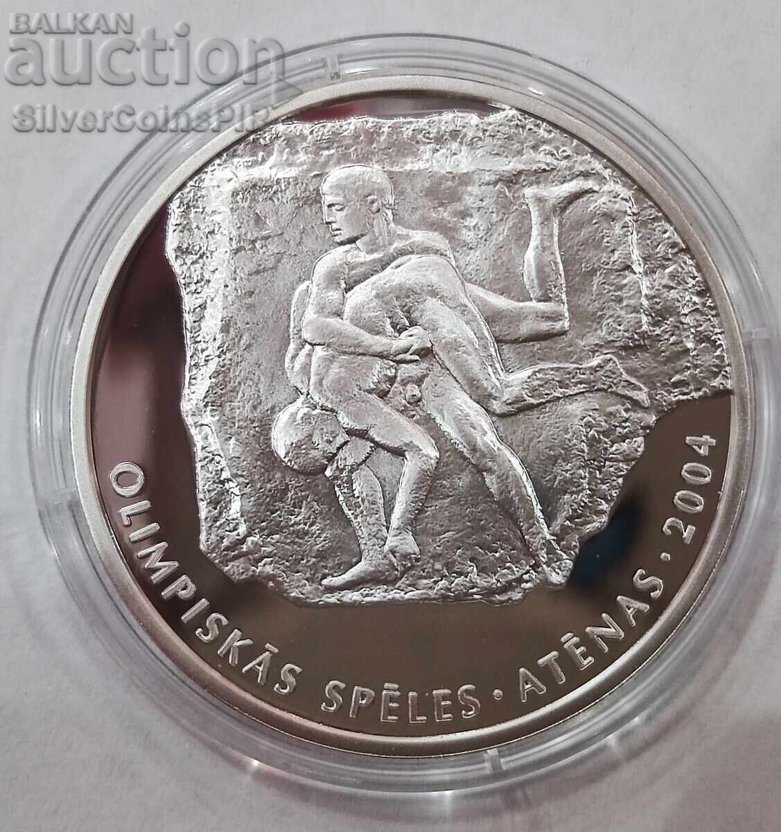Silver 1 Lat Olympics 2002 Latvia