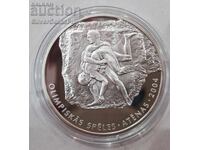 Silver 1 Lat Olympics 2002 Latvia