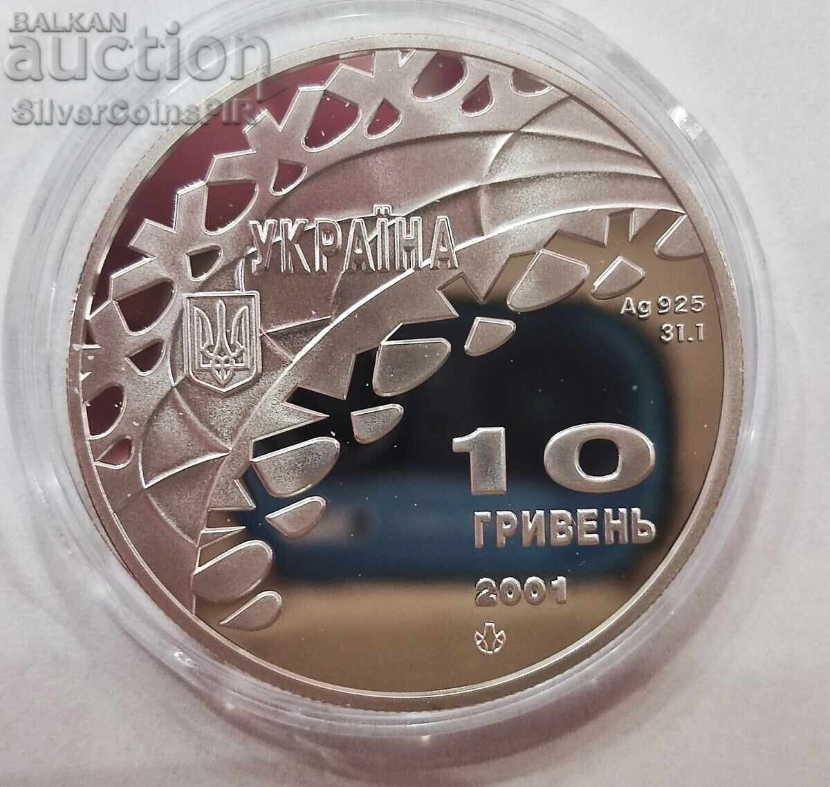 Silver 10 Hryvnia Olympics 2001 Ukraine - 6 Silver 10 Hryvnia Olympics 2001 Ukraine - 6