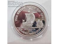 Silver 500 Lira Ship 2000 Malta
