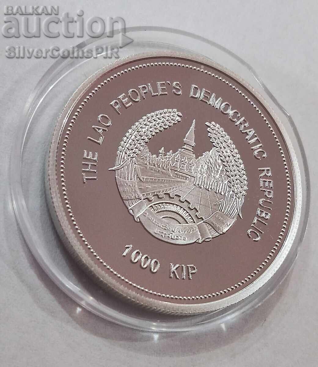 Delivery of Silver 1000 Kip Marco Polo 2003 Laos Delivery of Silver 1000 Kip Marco Polo 2003 Laos