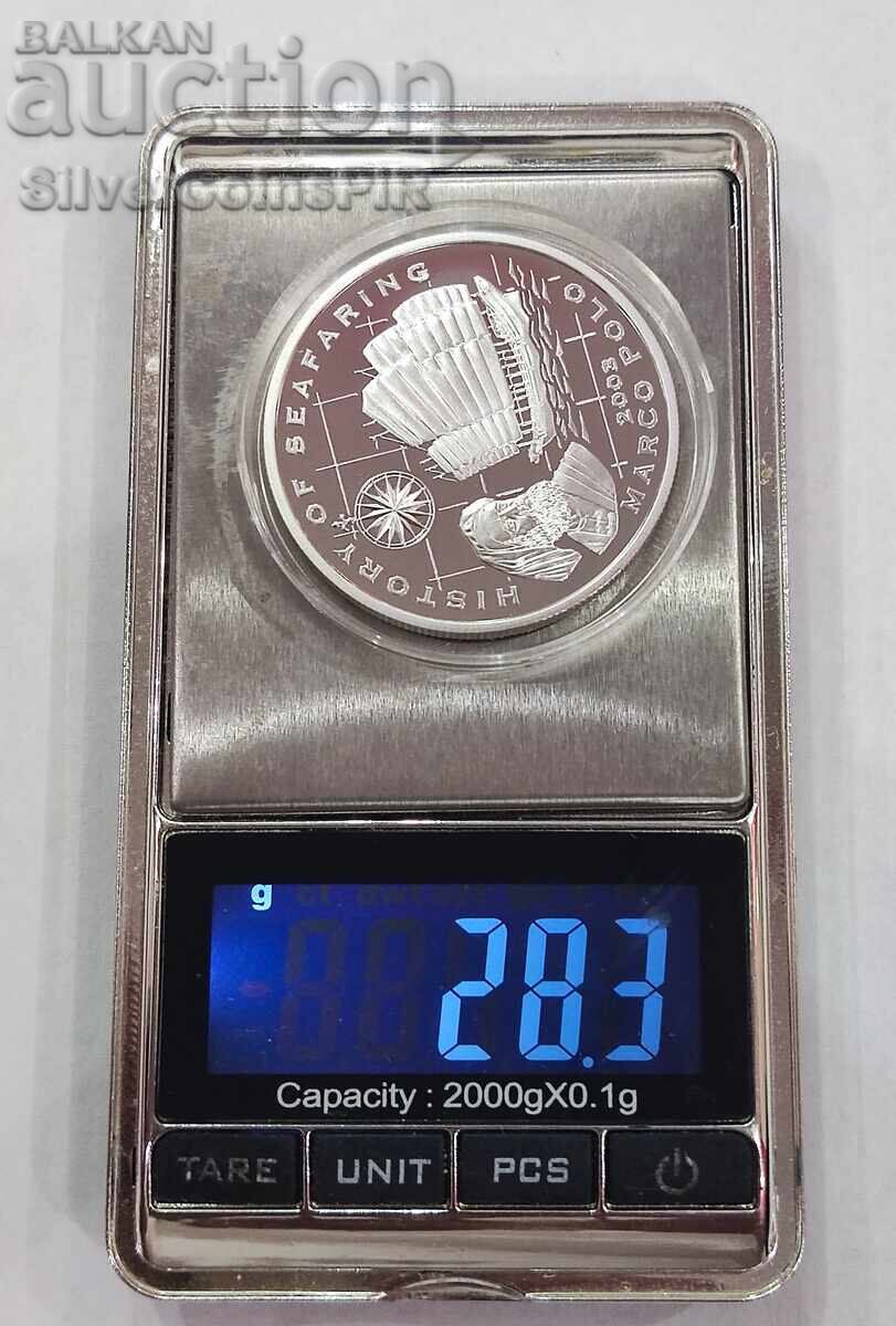 Silver 1000 Kip Marco Polo 2003 Laos - 5 Silver 1000 Kip Marco Polo 2003 Laos - 5