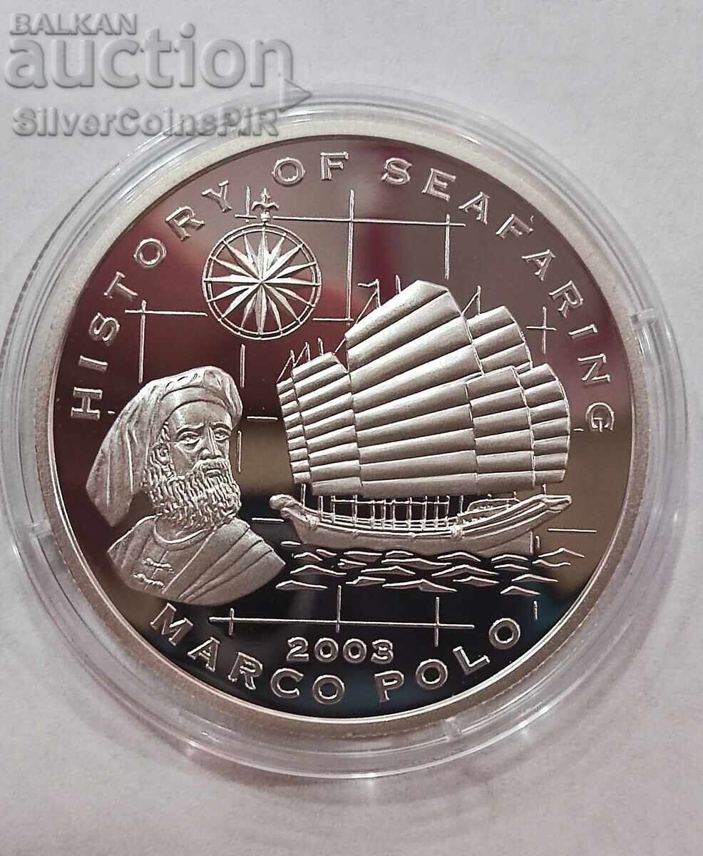 Silver 1000 Kip Marco Polo 2003 Laos Silver 1000 Kip Marco Polo 2003 Laos