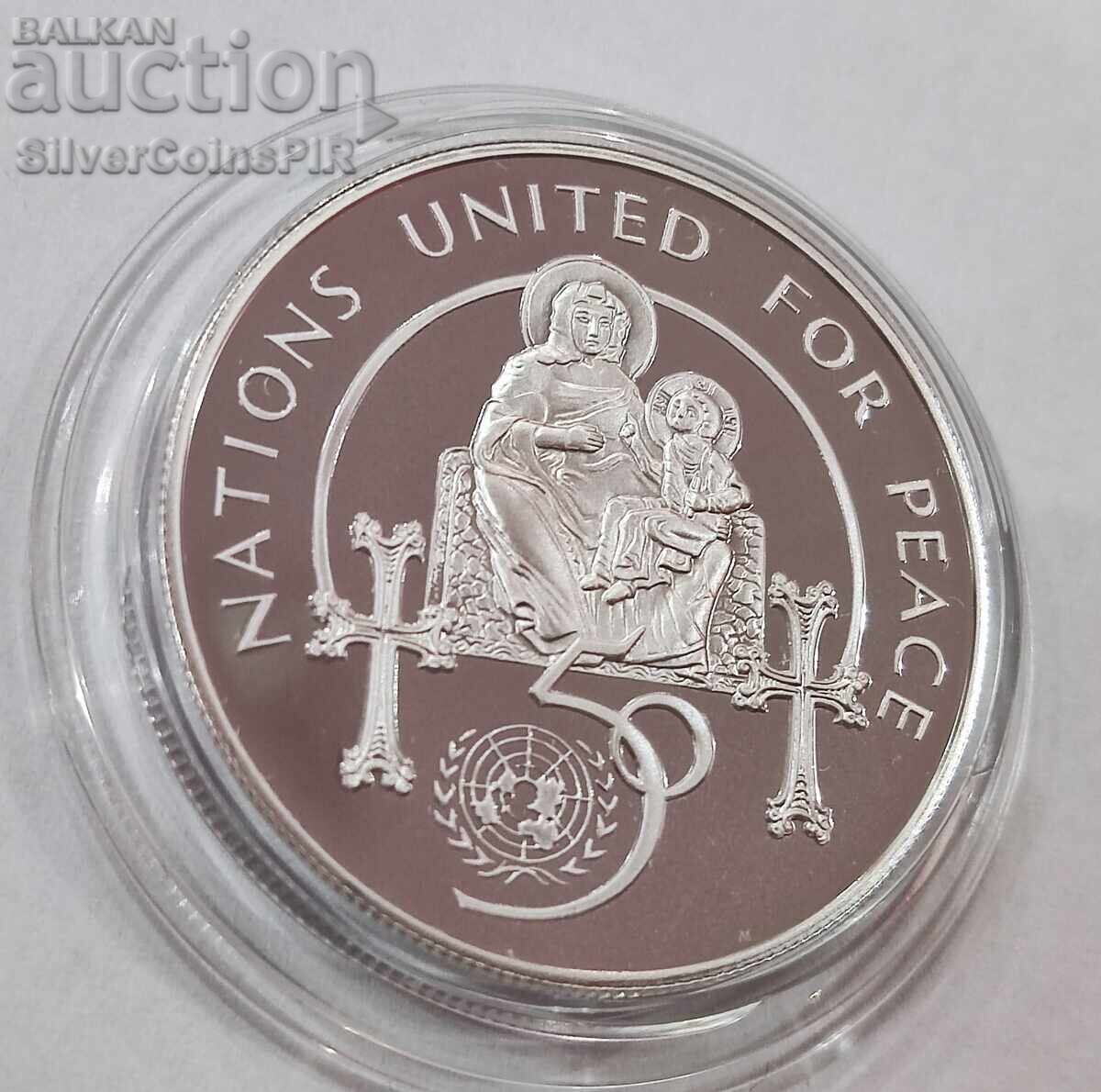 Ασήμι 100 Δράμια ΟΗΕ για Ειρήνη 1995 Αρμενία με τιμή 125.00 BGN | € 63.91 Ασήμι 100 Δράμια ΟΗΕ για Ειρήνη 1995 Αρμενία με τιμή 125.00 BGN | € 63.91