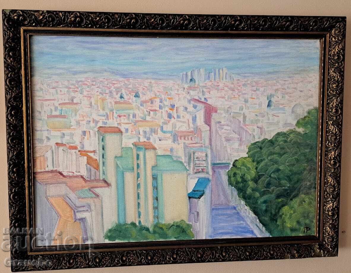 Large oil painting by a famous Bulgarian artist (1931-2014) Large oil painting by a famous Bulgarian artist (1931-2014)