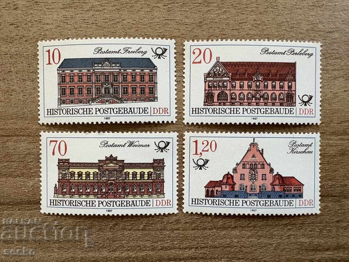 GDR - Ιστορικά κτίρια ταχυδρομείων (1987) MNH GDR - Ιστορικά κτίρια ταχυδρομείων (1987) MNH