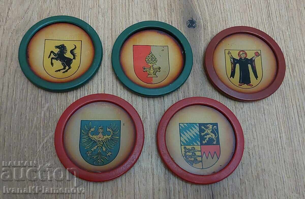 Souvenir Crests, 5 pieces for connoisseurs