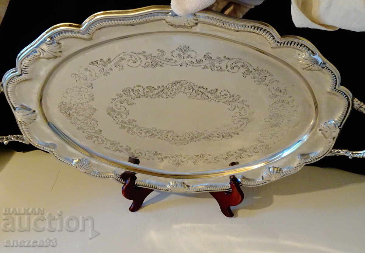 Delivery of Victorian Silver-Plated Tray JOHN'S silver Plate