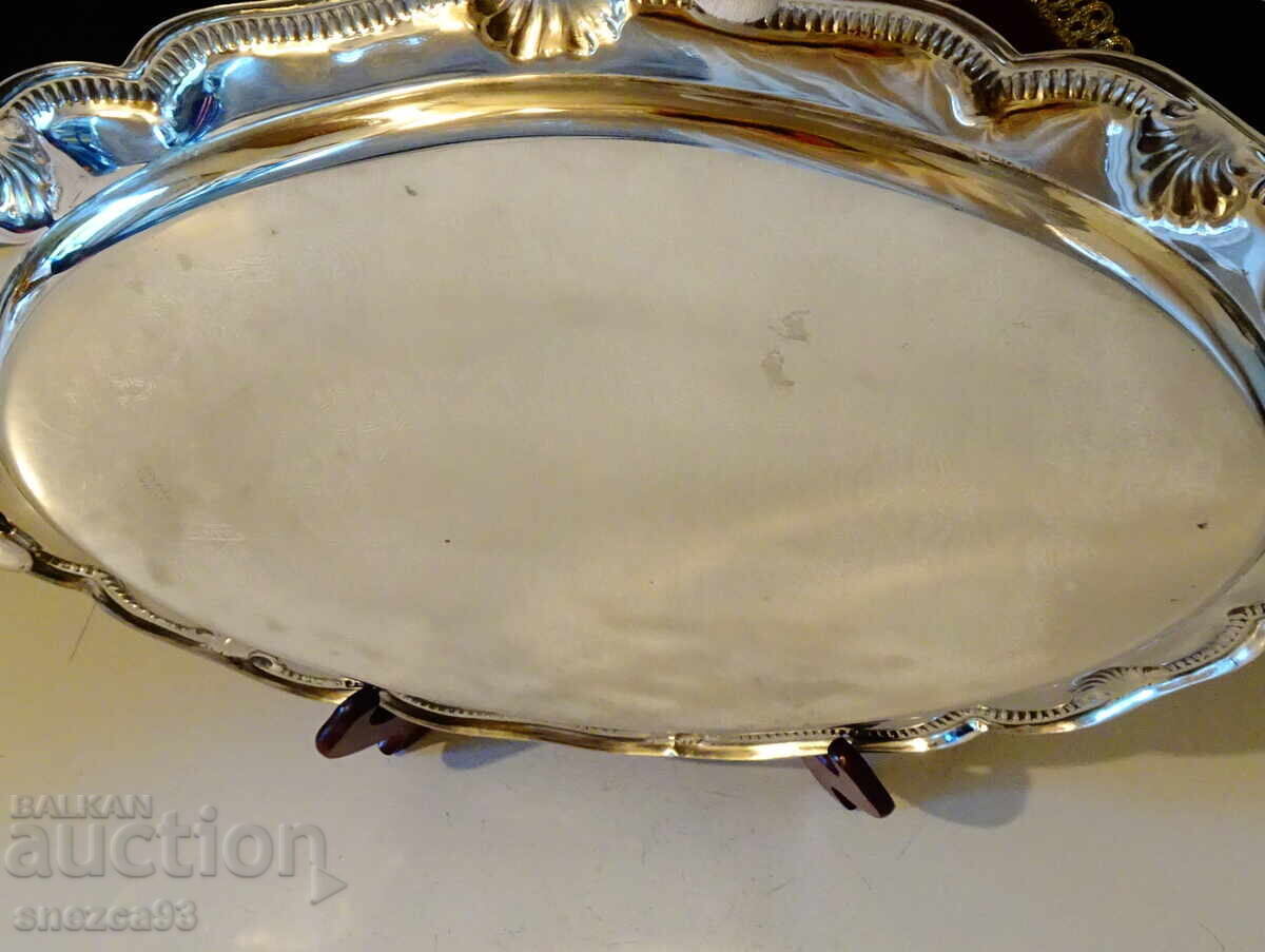 Victorian Silver-Plated Tray JOHN'S silver Plate - 5