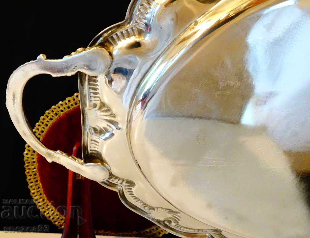 Victorian Silver-Plated Tray JOHN'S silver Plate - 6