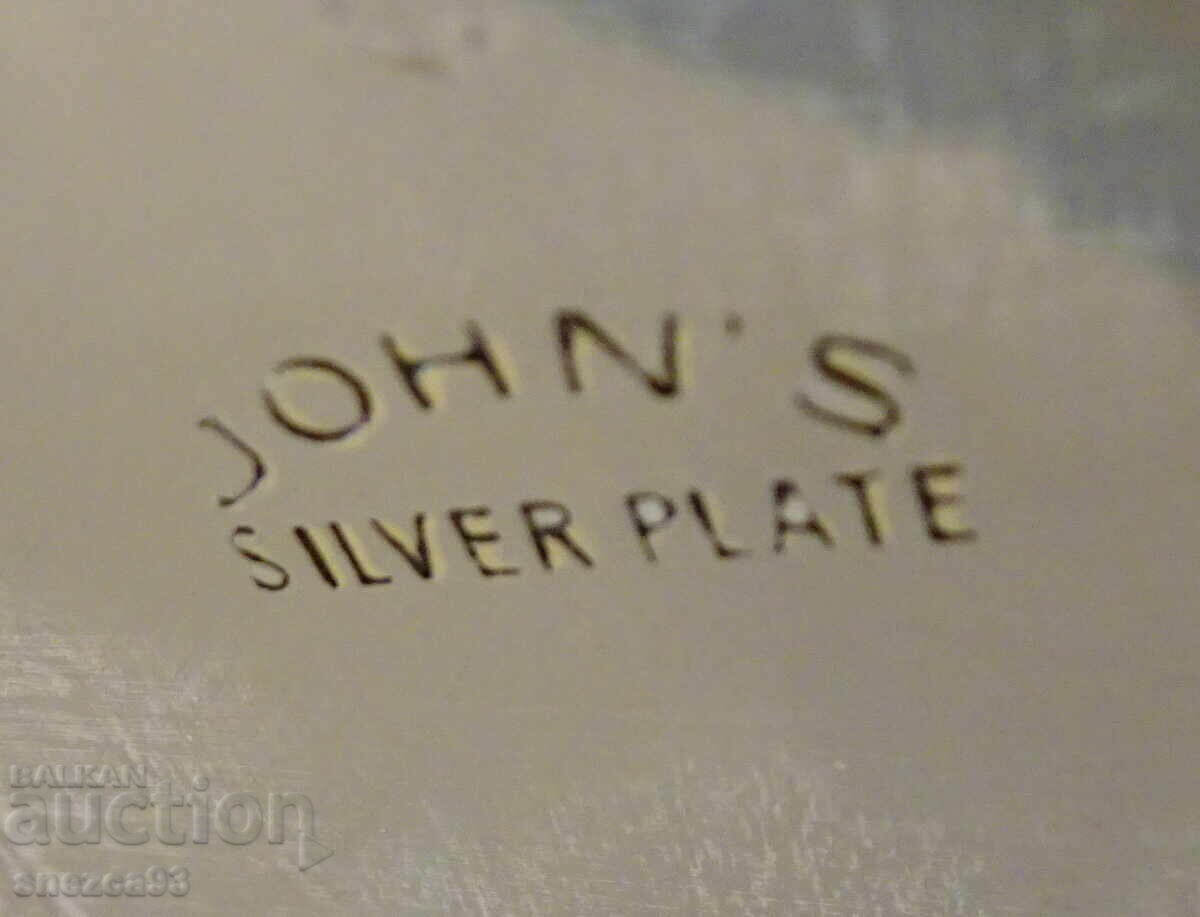 Victorian Silver-Plated Tray JOHN'S silver Plate - 7