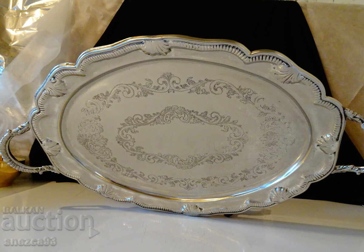 Victorian Silver-Plated Tray JOHN'S silver Plate