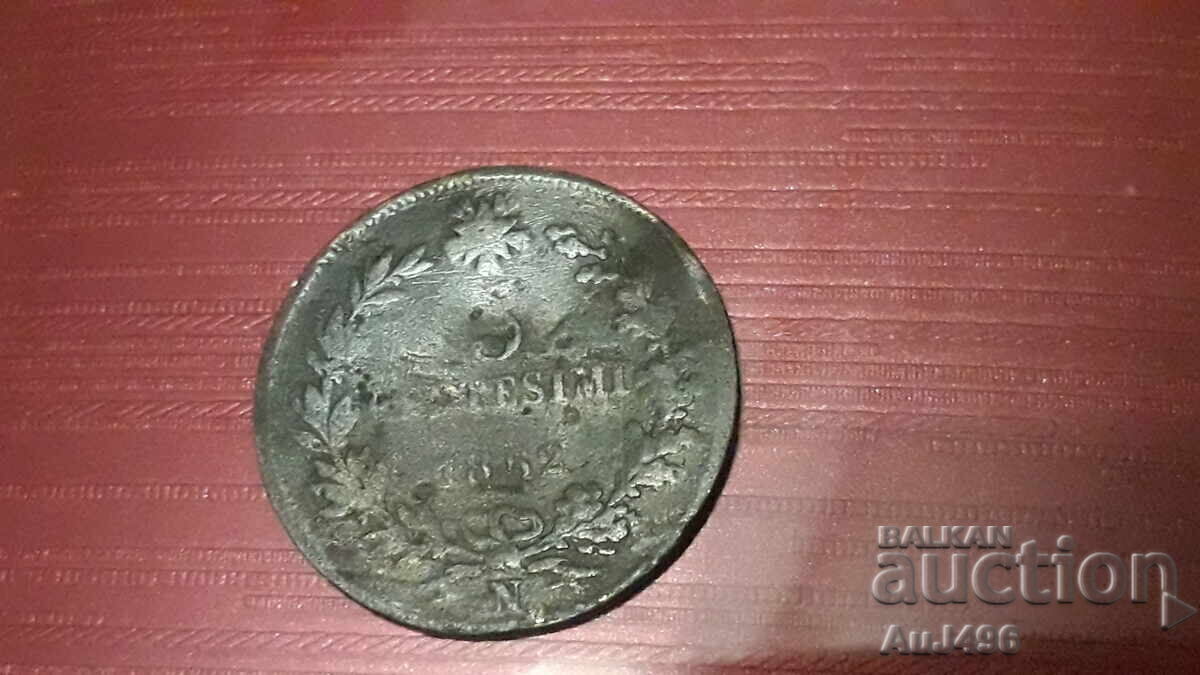 Livrarea 5 CENTESIMI 1862 (VF)