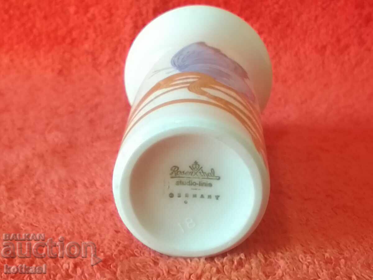 Παλιό μικρό πορσελάνινο Βάζο επιχρυσωμένο Πεταλούδα Rosenthal - 6