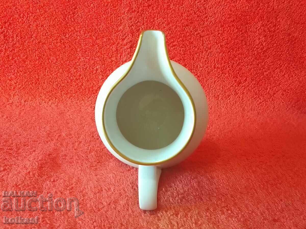 Weimar Old Porcelain Pitcher Latte Cobalt Gilding German - 5